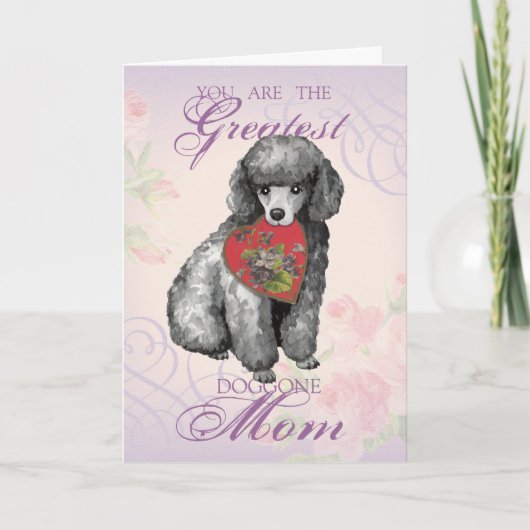 Miniature Poodle Heart Mam Kaart (Voorkant)