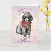 Miniature Poodle Heart Mam Kaart (Gele Bloem)
