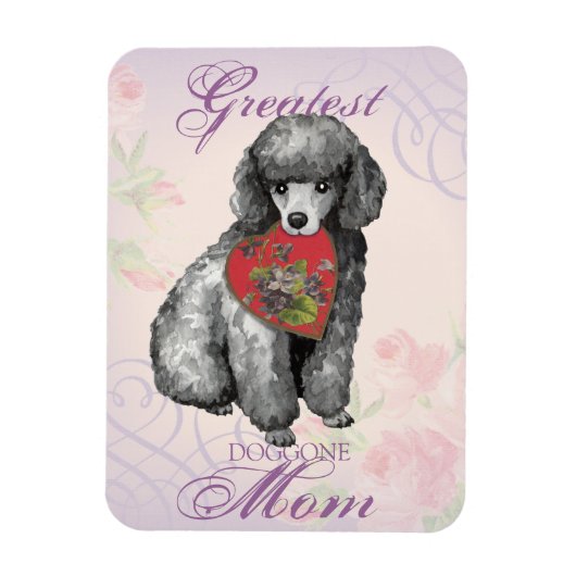 Miniature Poodle Heart Mam Magneet (Verticaal)