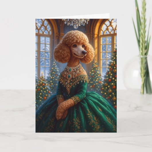 Miniature Poodle Holiday Card Feestdagen Kaart (Voorkant)