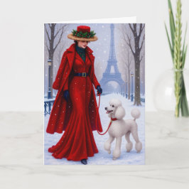 Miniature Poodle Holiday Card Feestdagen Kaart