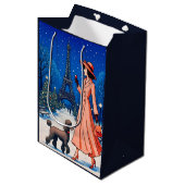 Miniature Poodle Holiday Medium Cadeauzakje (Voorkant Gekanteld)