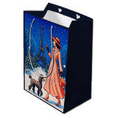 Miniature Poodle Holiday Medium Cadeauzakje (Achterkant Gekanteld)