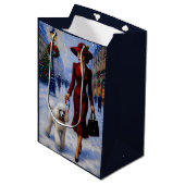 Miniature Poodle Holiday Medium Cadeauzakje (Voorkant Gekanteld)