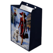 Miniature Poodle Holiday Medium Cadeauzakje (Achterkant Gekanteld)