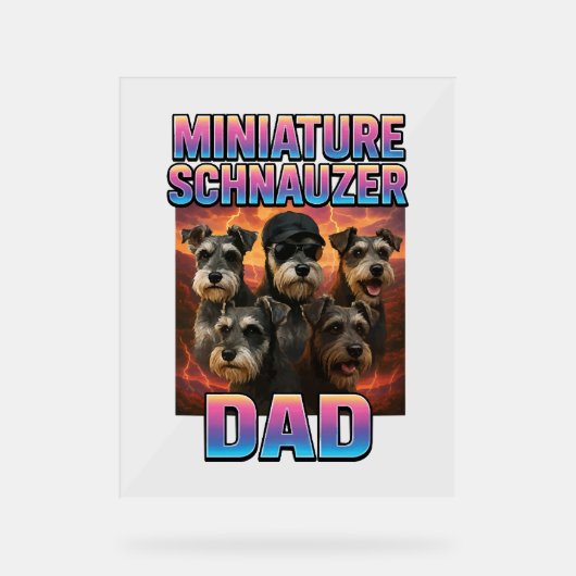 Miniature Schnauzer Acryl Bord (Voorkant)