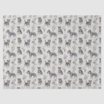 Miniature Schnauzer Antieke Sepia Toile de Jouy