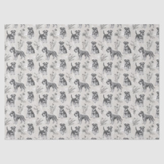 Miniature Schnauzer Antieke Sepia Toile de Jouy Tissuepapier