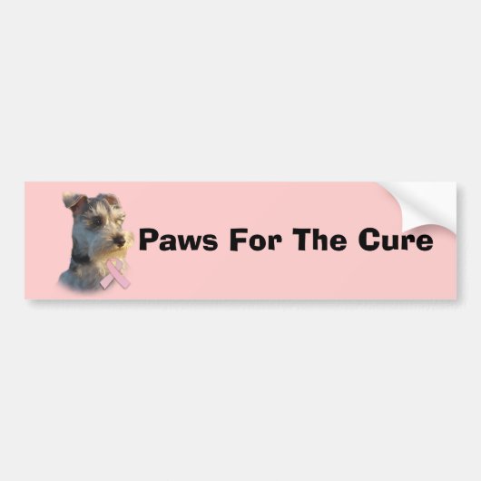 Miniature Schnauzer Breast Cancer Bumpersticker (Voorkant)