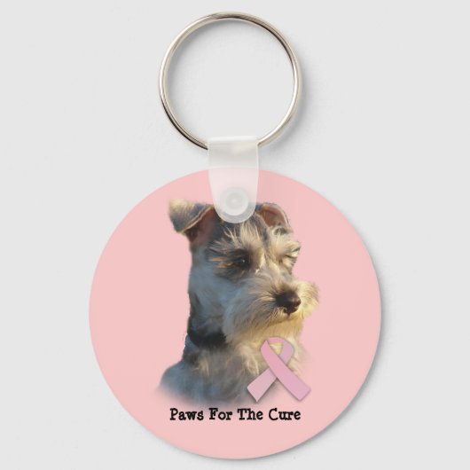 Miniature Schnauzer Breast Cancer Sleutelhanger (Voorkant)