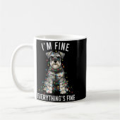 Miniature Schnauzer Christmas I'm Fine Everything Koffiemok (Links)