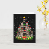 Miniature Schnauzer Christmas Tree Lights Santa Pe Kaart (Gele Bloem)