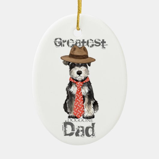 Miniature Schnauzer Dad Ceramic Ornament (Voorkant)