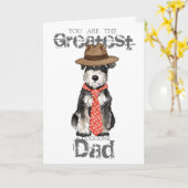 Miniature Schnauzer Dad Kaart (Gele Bloem)