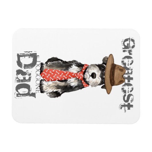 Miniature Schnauzer Dad Magneet (Horizontaal)