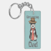 Miniature Schnauzer Dad Sleutelhanger (Voorkant Links)