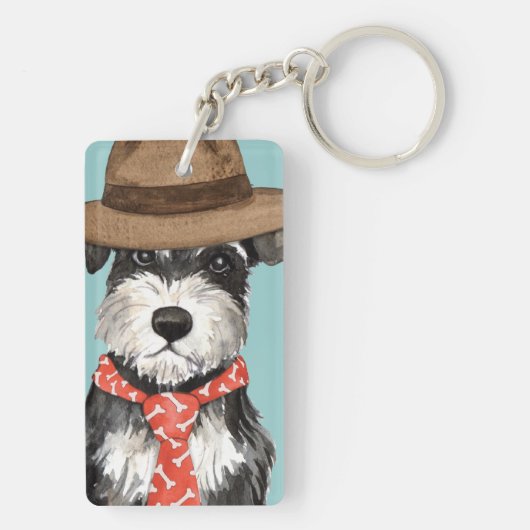 Miniature Schnauzer Dad Sleutelhanger (achterkant)