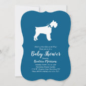 Miniature Schnauzer Dog Baby shower Blue Boy Kaart (Voorkant)