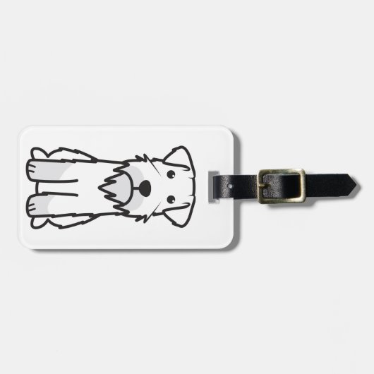 Miniature Schnauzer Dog Cartoon Bagagelabel (Voorkant horizontaal)