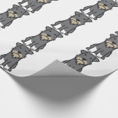 Miniature Schnauzer Dog Cartoon Cadeaupapier (Hoek)
