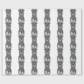 Miniature Schnauzer Dog Cartoon Cadeaupapier (Vlak)