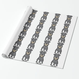 Miniature Schnauzer Dog Cartoon Cadeaupapier