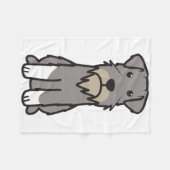 Miniature Schnauzer Dog Cartoon Fleece Deken (Voorkant (Horizontaal))