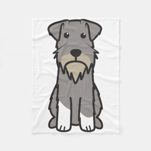 Miniature Schnauzer Dog Cartoon Fleece Deken (Voorkant)