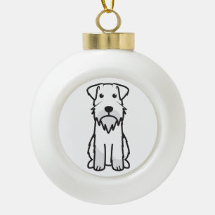 Miniature Schnauzer Dog Cartoon Keramische Bal Ornament