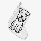 Miniature Schnauzer Dog Cartoon Kleine Kerstsok (Voorkant (Hangend))
