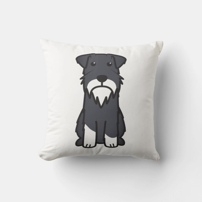 Miniature Schnauzer Dog Cartoon Kussen (Voorkant)