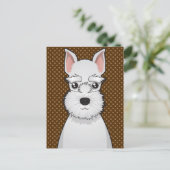 Miniature Schnauzer Dog Cartoon Paws Briefkaart (Staand voorkant)
