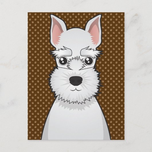 Miniature Schnauzer Dog Cartoon Paws Briefkaart (Voorkant)
