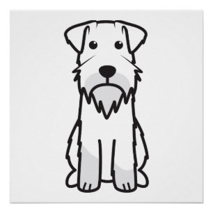 Miniature Schnauzer Dog Cartoon Perfect Poster