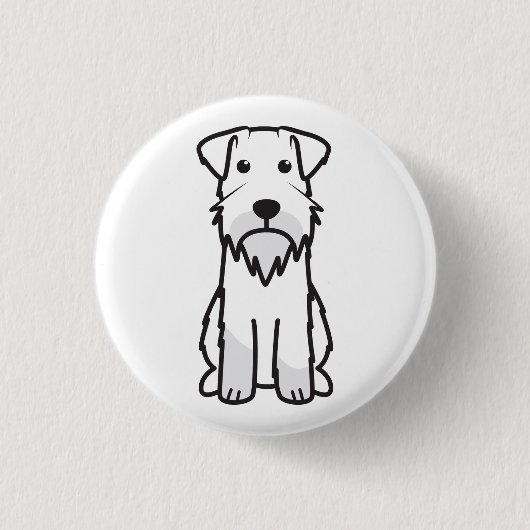 Miniature Schnauzer Dog Cartoon Ronde Button 3,2 Cm (Voorkant)