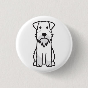 Miniature Schnauzer Dog Cartoon Ronde Button 3,2 Cm