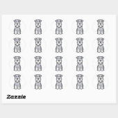 Miniature Schnauzer Dog Cartoon Ronde Sticker (Vel)