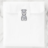Miniature Schnauzer Dog Cartoon Ronde Sticker (Tas)
