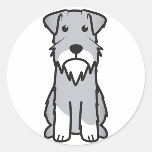 Miniature Schnauzer Dog Cartoon Ronde Sticker (Voorkant)
