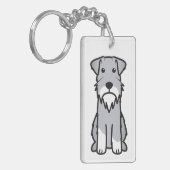 Miniature Schnauzer Dog Cartoon Sleutelhanger (Voorkant Links)