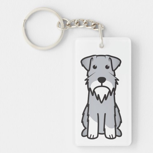 Miniature Schnauzer Dog Cartoon Sleutelhanger (Voorkant)