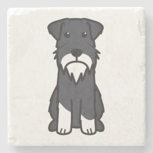 Miniature Schnauzer Dog Cartoon Stenen Onderzetter