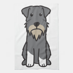 Miniature Schnauzer Dog Cartoon Theedoek