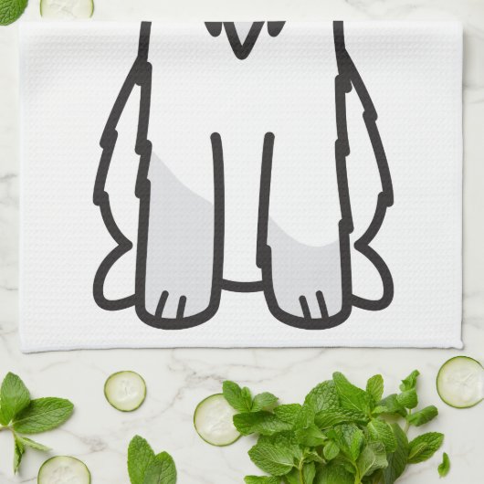 Miniature Schnauzer Dog Cartoon Theedoek (Gevouwen)