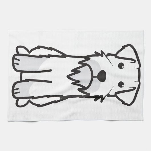 Miniature Schnauzer Dog Cartoon Theedoek (Horizontaal)