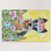 Miniature Schnauzer Dog Flowers Legpuzzel (Horizontaal)