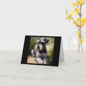 Miniature Schnauzer Dog Kaart (Gele Bloem)