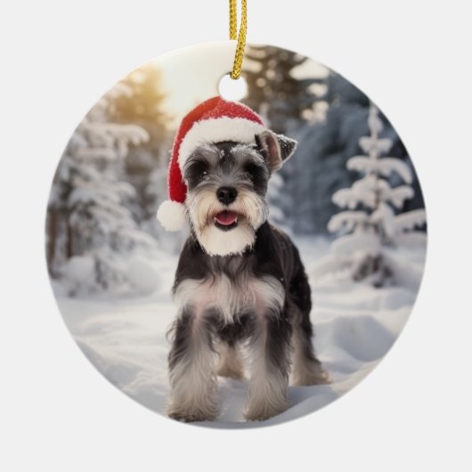 Miniature Schnauzer Dog Keramisch Ornament (Voorkant)