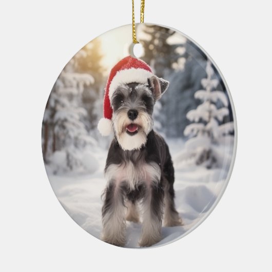 Miniature Schnauzer Dog Keramisch Ornament (Links)