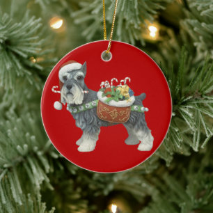 Miniature Schnauzer Dog kerstversiering Keramisch Ornament